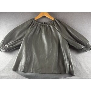 Saylor Juana Top Faux Leather Gray Size‎ Medium